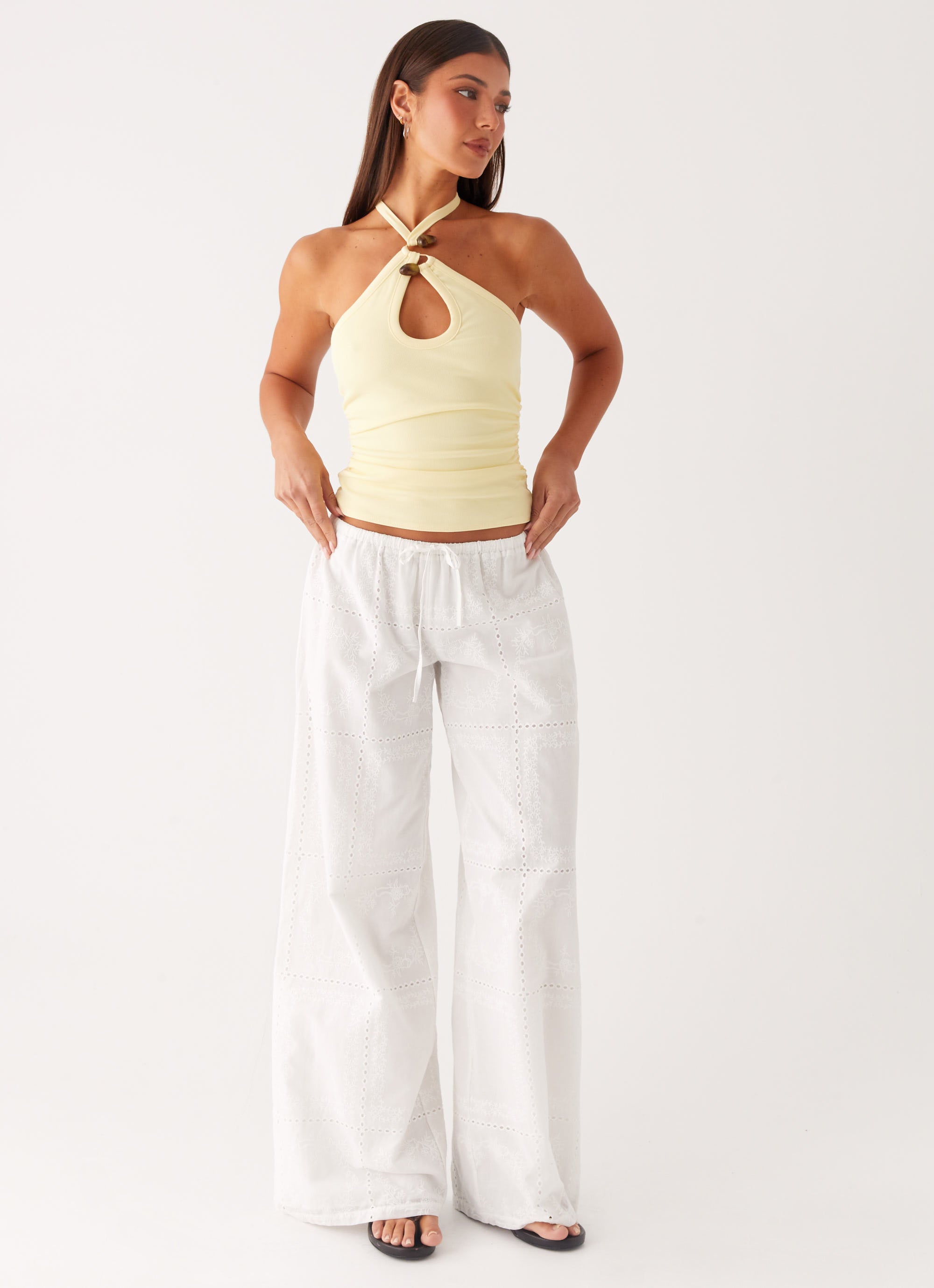 Bille Low Rise Pants - White